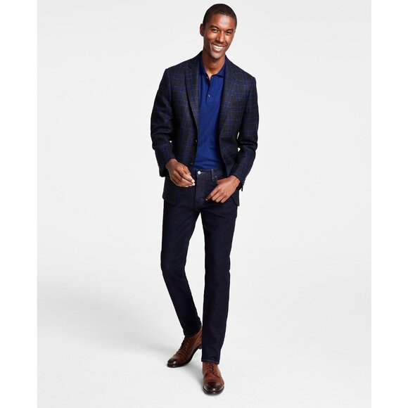 Michael Kors Men's Classic Fit Wool Blend Sport Coats Charcoal Navy 38R B4HP - Picture 1 of 6